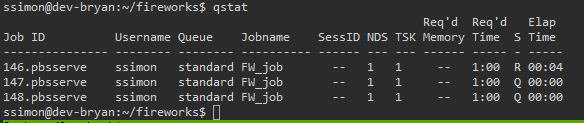 FireWorks Qstat Jobs Verify