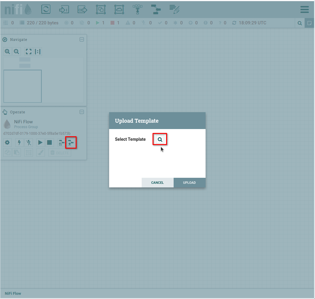 Upload Nifi Template