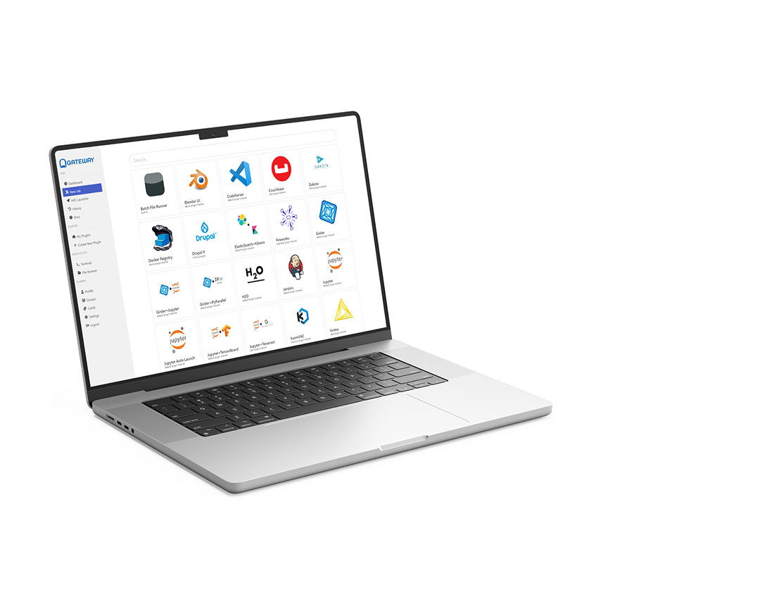 Gateway platform on laptop